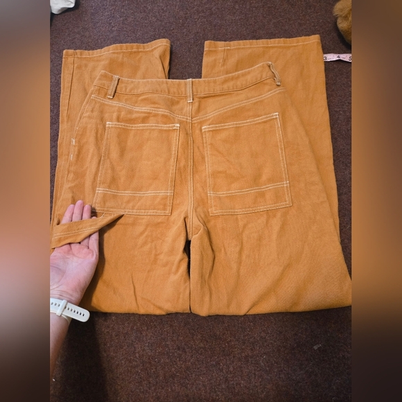 Juniors RSQ Wide Leg Cargo Skate Pants In Carmel Size Large - Picture 5 of 8